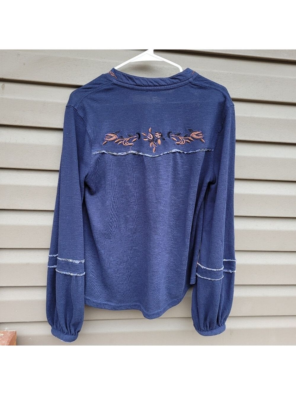 Free People Sundance Embroidered Henley Top - Picture 5 of 8
